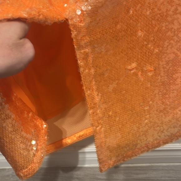 Caroline Constas orange sequin hater midi dress - size small - Picture 13 of 14